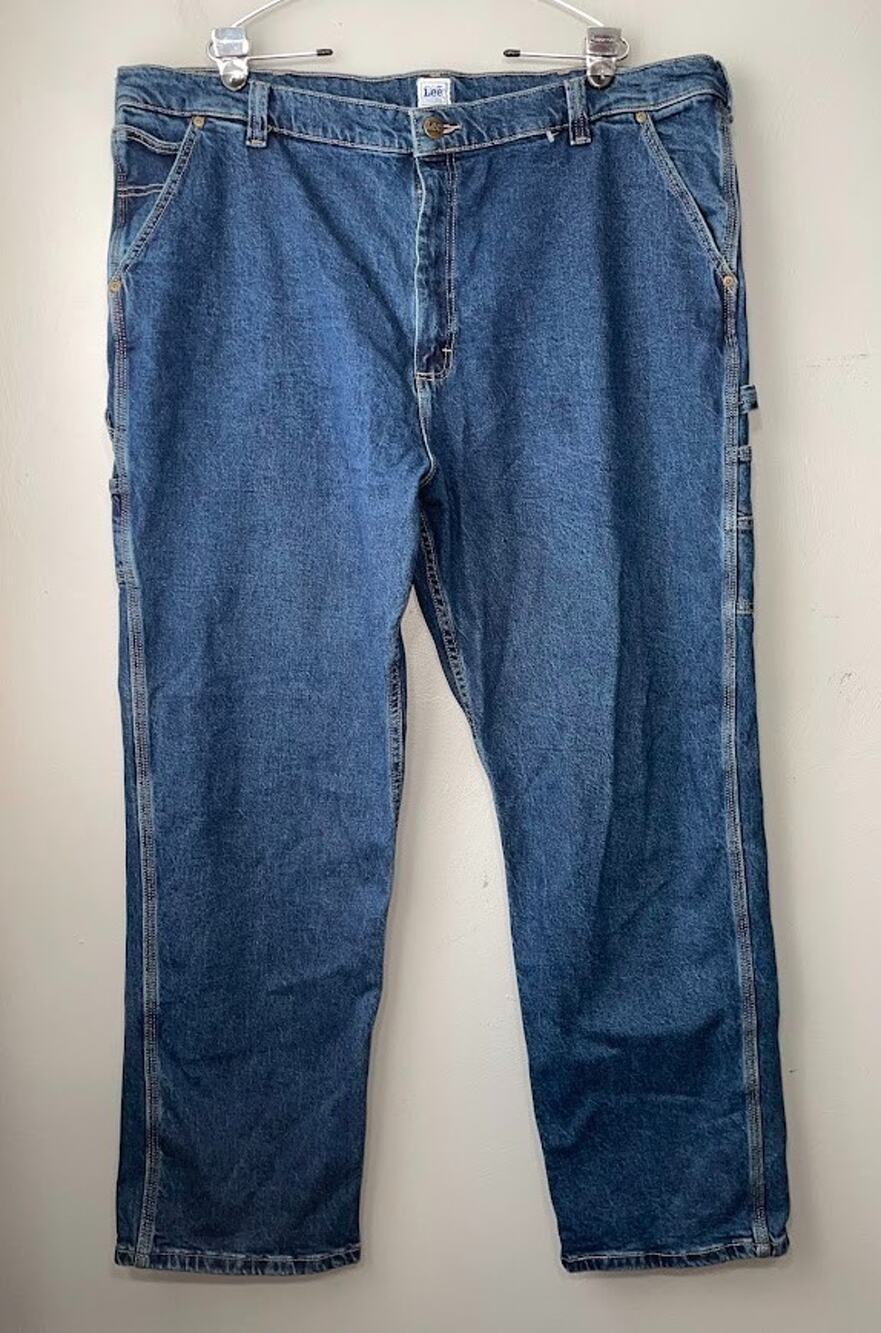 Lee Workwear Carpenter Jeans Mens Size 46X32 Blue Denim Baggy Actual 44X31